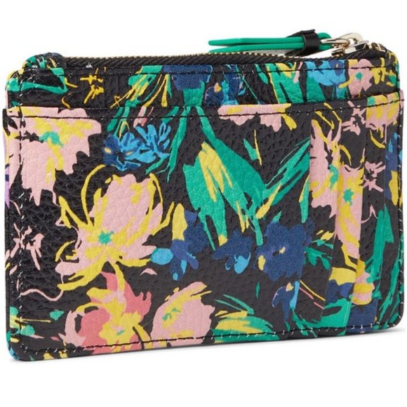 Ted Baker Black Flirty Magnolia Print Bovine Leather Parcell Double Bundle NWT - Picture 2 of 7